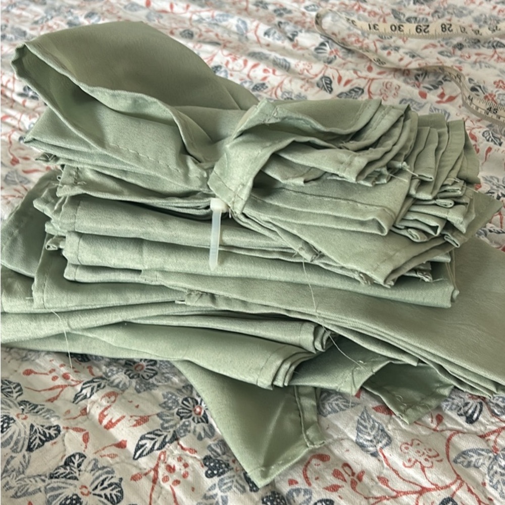 Sage green linen napkins